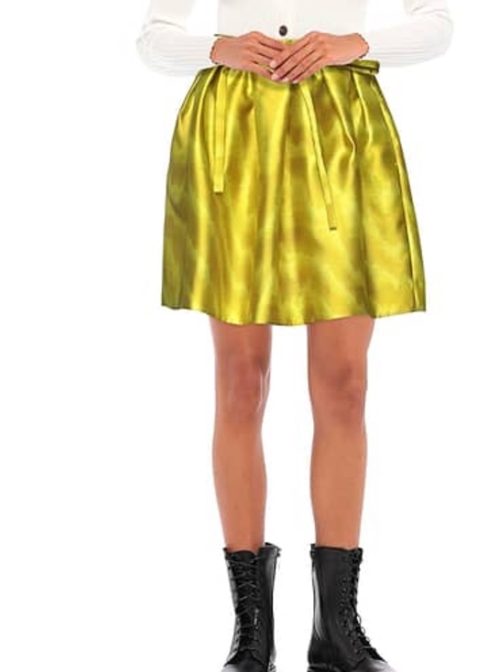 Tracy Reese bright yellow velvet bubble skirt